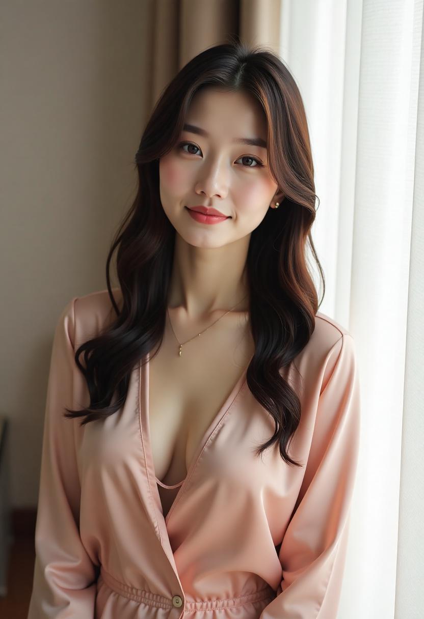 雪女羞涩低头瞬间